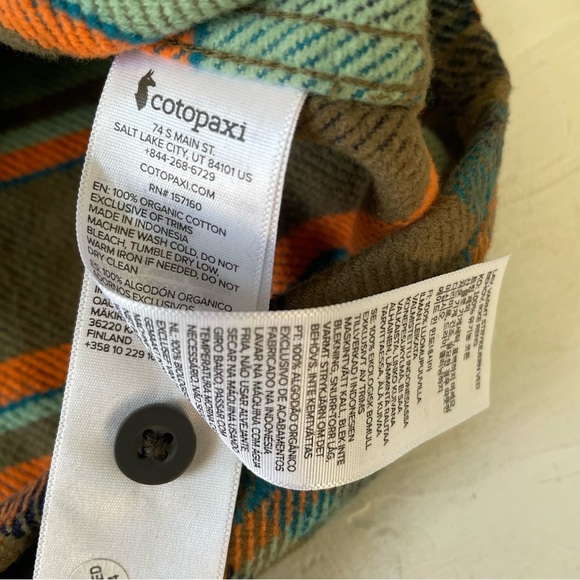 Cotopaxi Men's Mero Organic Flannel Shirt - Oak Plaid Size S - Picture 10 of 11